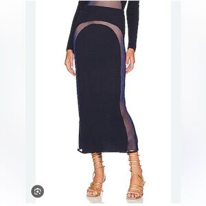 Cult Gaia - Mallory Midi Knit Skirt in Aspen (Navy) - Size S - NWT